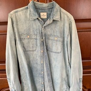 Deniem Long Sleeve Button Down | American Eagle